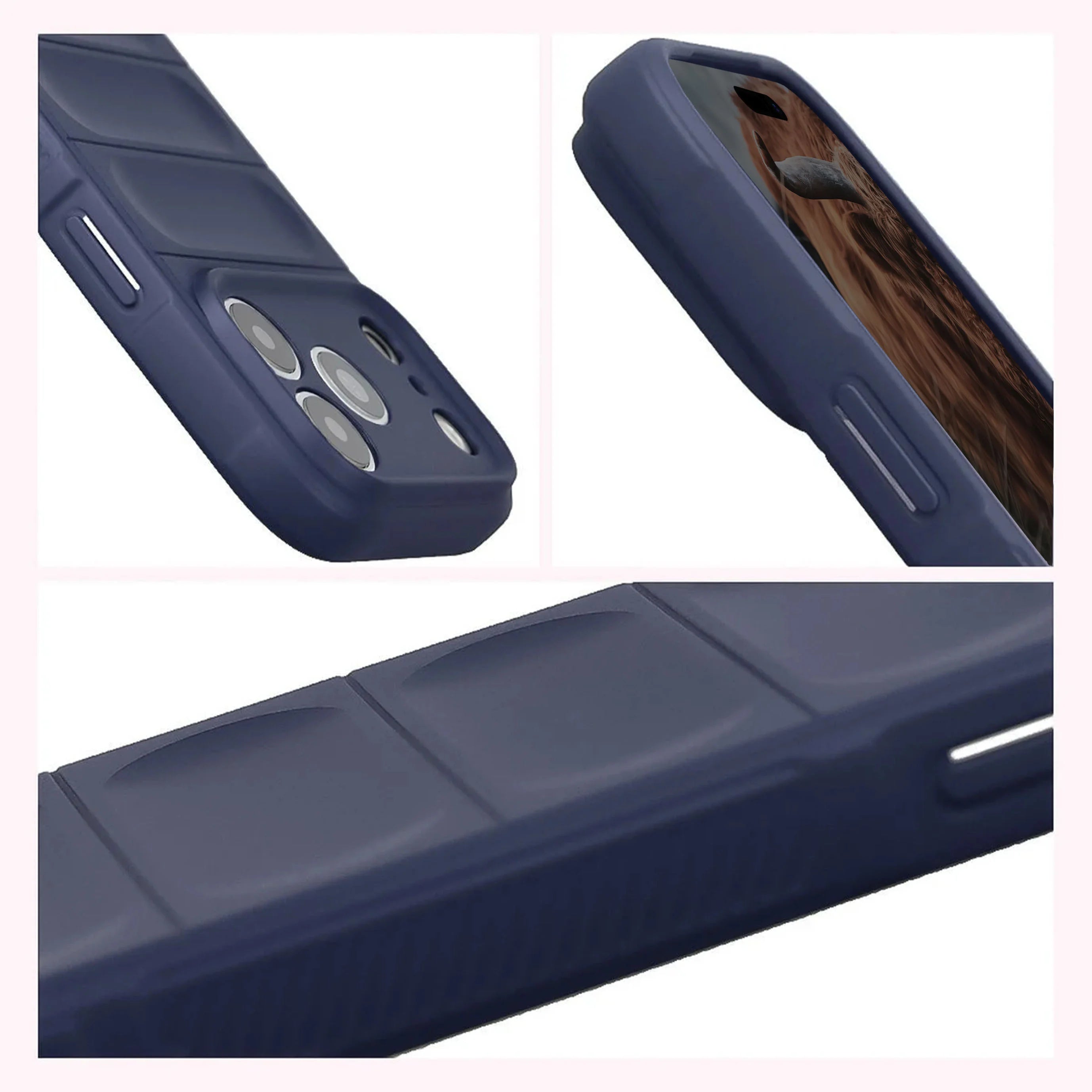 Robuste Handyhülle + gehärtetem Glas für iPhone 17 Pro, Bizon Tur Pack, Dunkelblau