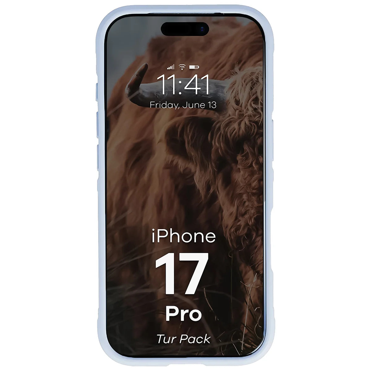 Robuste Handyhülle + gehärtetem Glas für iPhone 17 Pro, Bizon Tur Pack, Hellblau