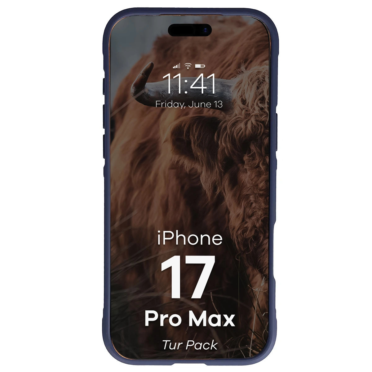 Robuste Handyhülle + gehärtetem Glas für iPhone 17 Pro Max, Bizon Tur Pack, Dunkelblau