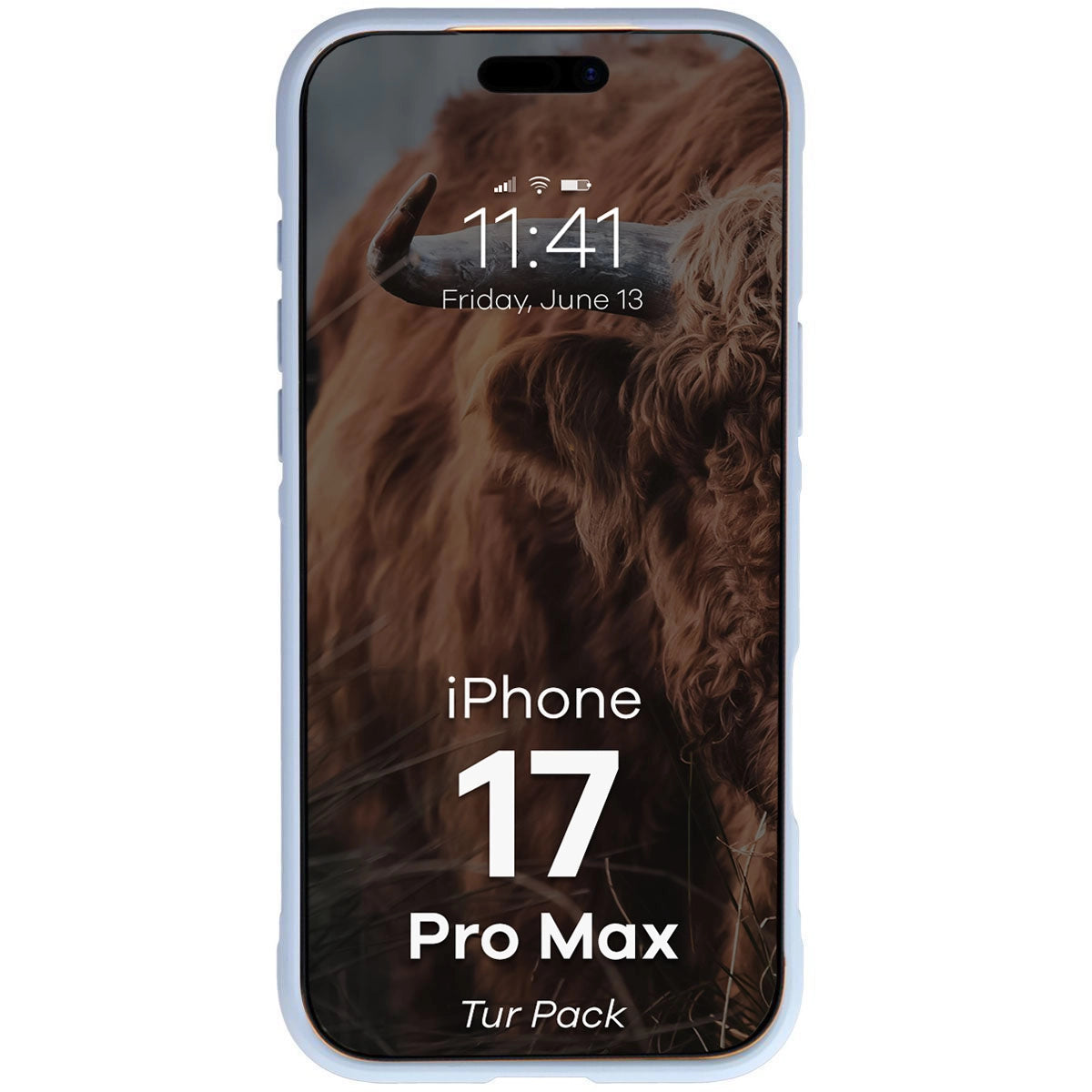 Robuste Handyhülle + gehärtetem Glas für iPhone 17 Pro Max, Bizon Tur Pack, Hellblau
