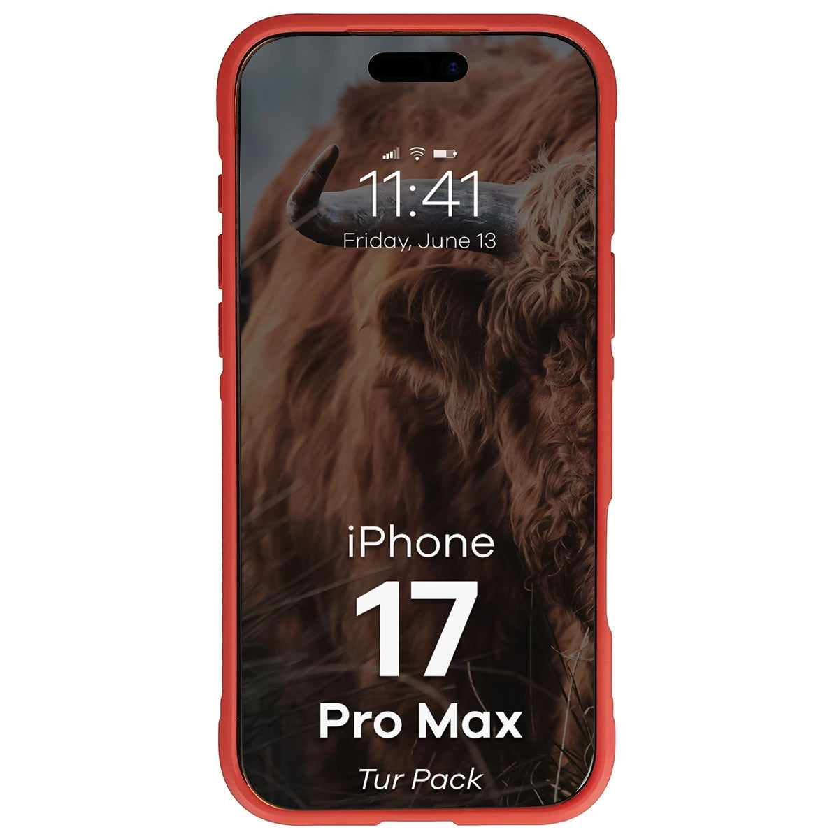 Robuste Handyhülle + gehärtetem Glas für iPhone 17 Pro Max, Bizon Tur Pack, Rot