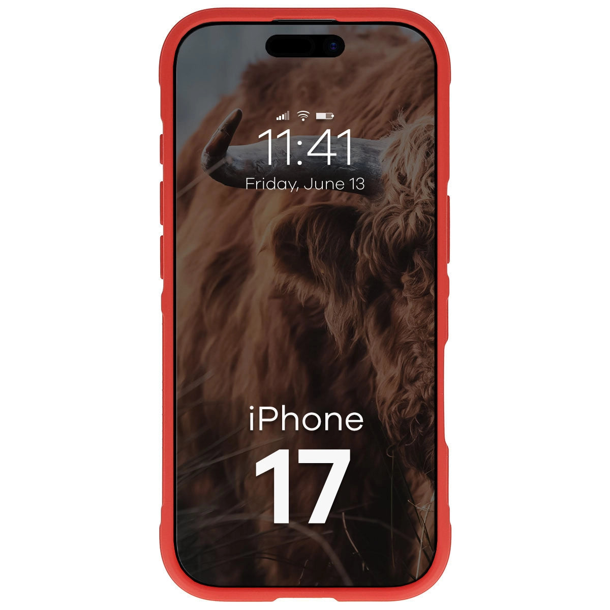 Robuste Handyhülle + gehärtetem Glas für iPhone 17, Bizon Tur Pack, Rot