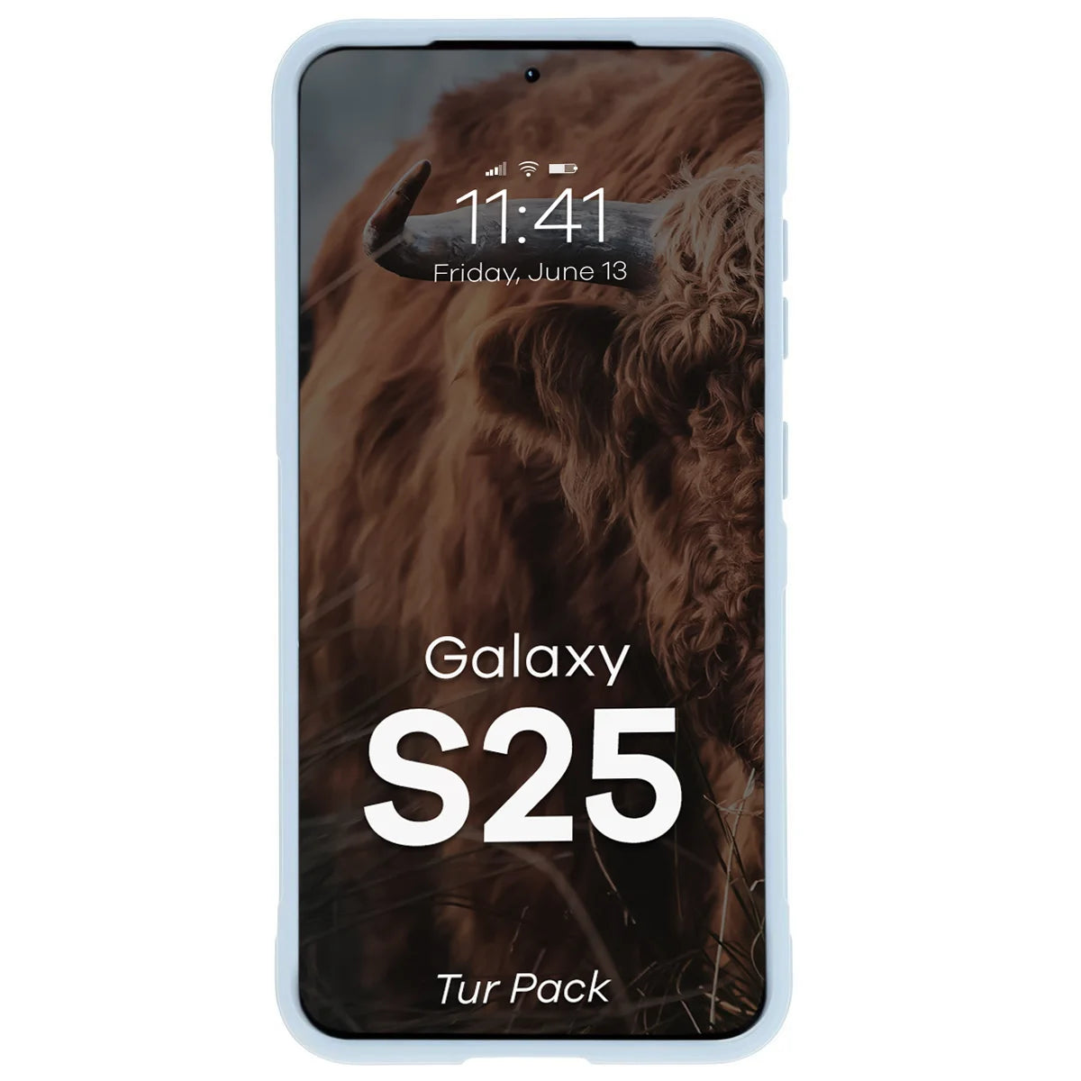 Robuste Handyhülle + gehärtetem Glas für Galaxy S25, Bizon Tur Pack, Hellblau (6/10)