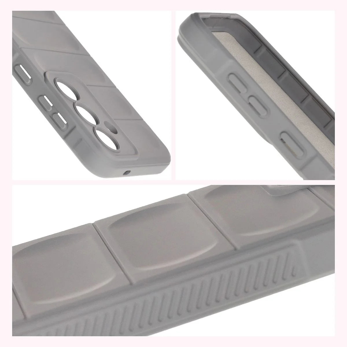 Robuste Handyhülle + gehärtetem Glas für Galaxy S25, Bizon Tur Pack, Hellgrau (8/10)