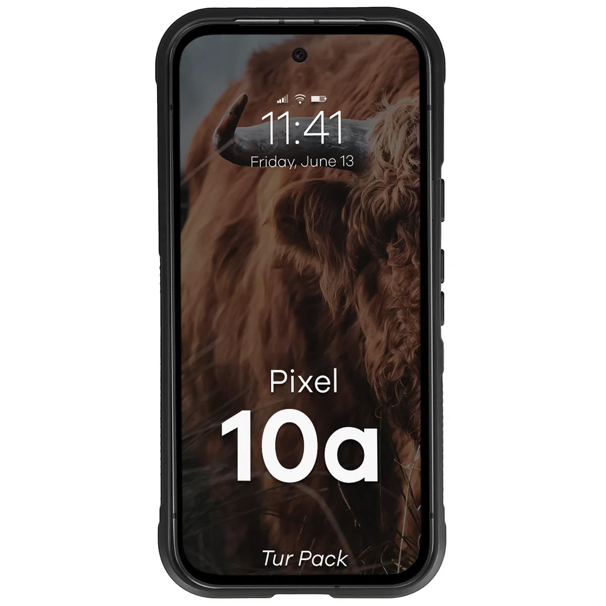 Robuste Handyhülle + gehärtetem Glas für Google Pixel 10a, Bizon Tur Pack, Schwarz