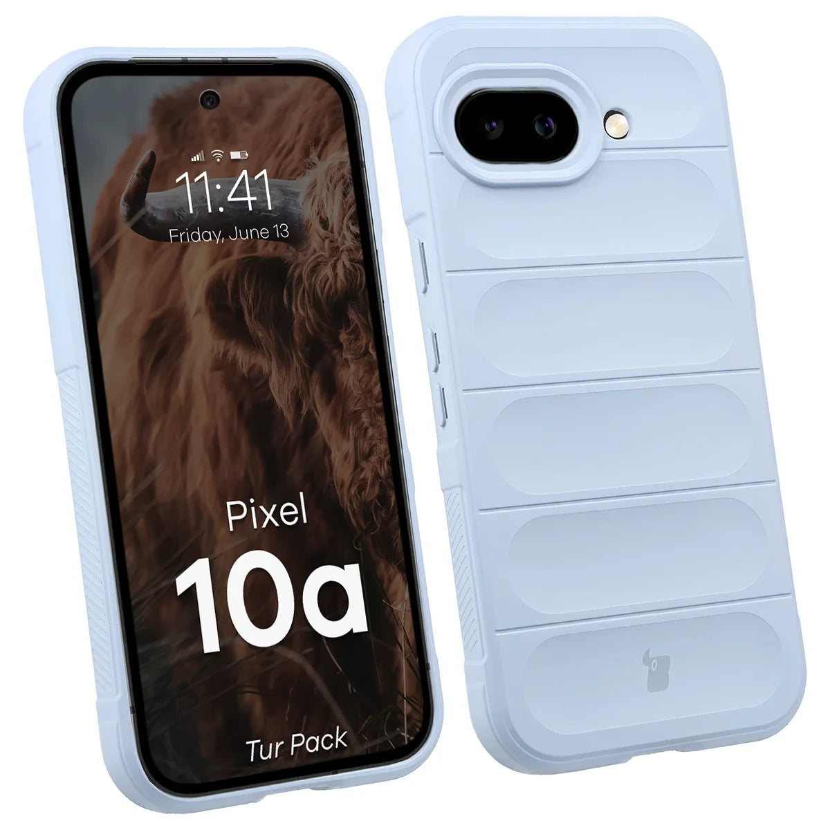 Robuste Handyhülle + gehärtetem Glas für Google Pixel 10a, Bizon Tur Pack, Hellblau