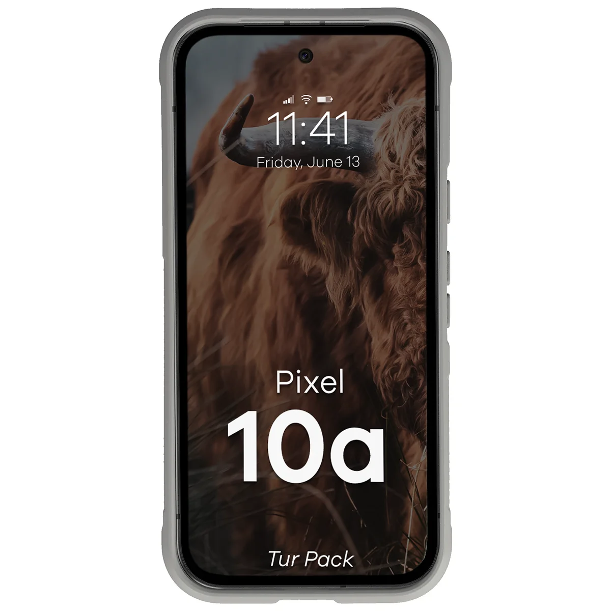 Robuste Handyhülle + gehärtetem Glas für Google Pixel 10a, Bizon Tur Pack, Hellgrau