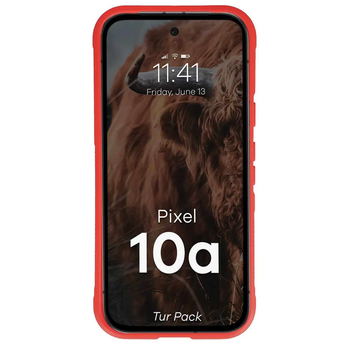 Robuste Handyhülle + gehärtetem Glas für Google Pixel 10a, Bizon Tur Pack, Rot