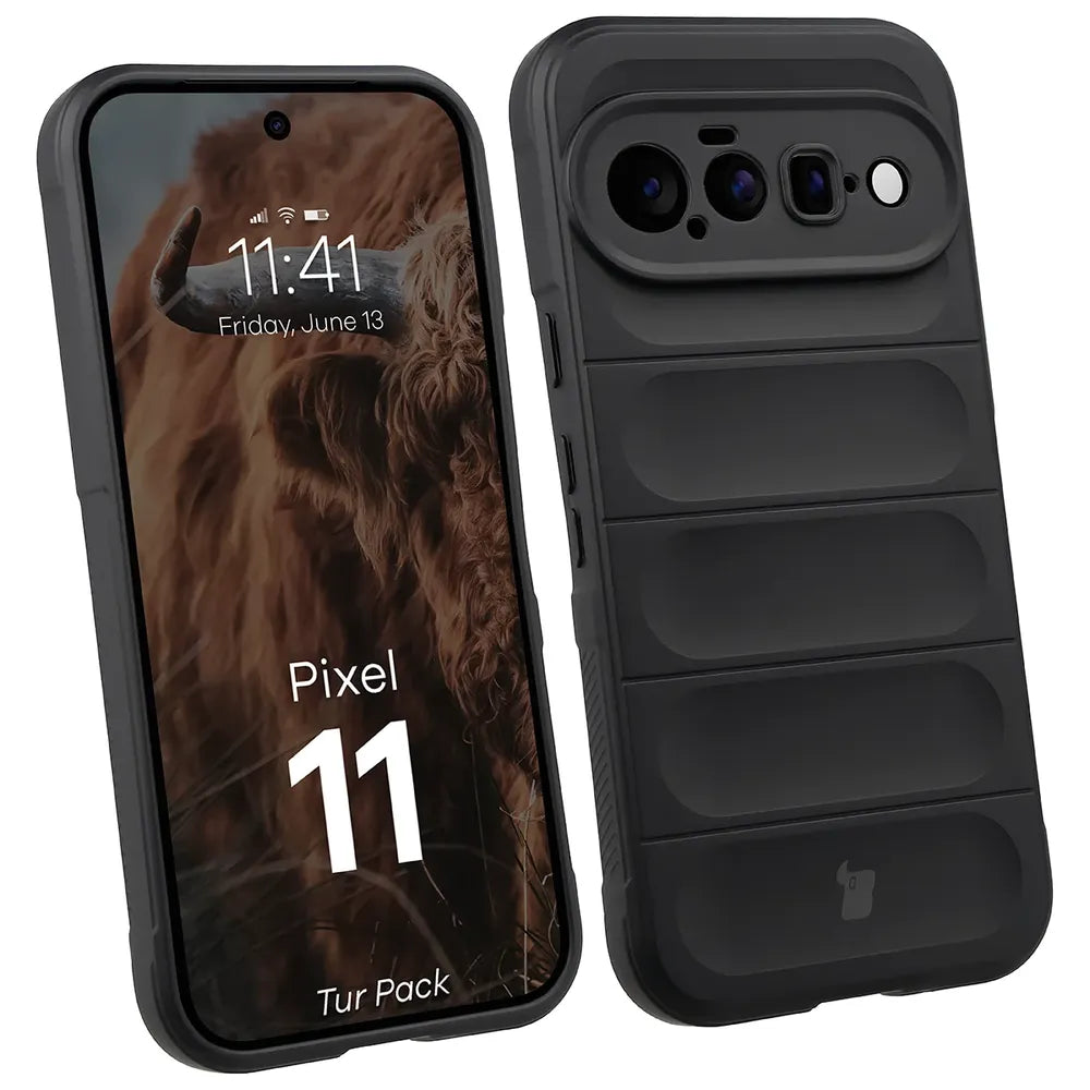 Robuste Handyhülle + gehärtetem Glas für Google Pixel 11, Bizon Tur Pack, Schwarz (3/10)