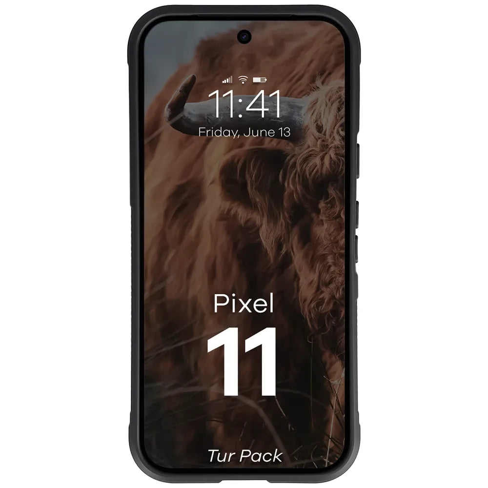 Robuste Handyhülle + gehärtetem Glas für Google Pixel 11, Bizon Tur Pack, Schwarz (6/10)