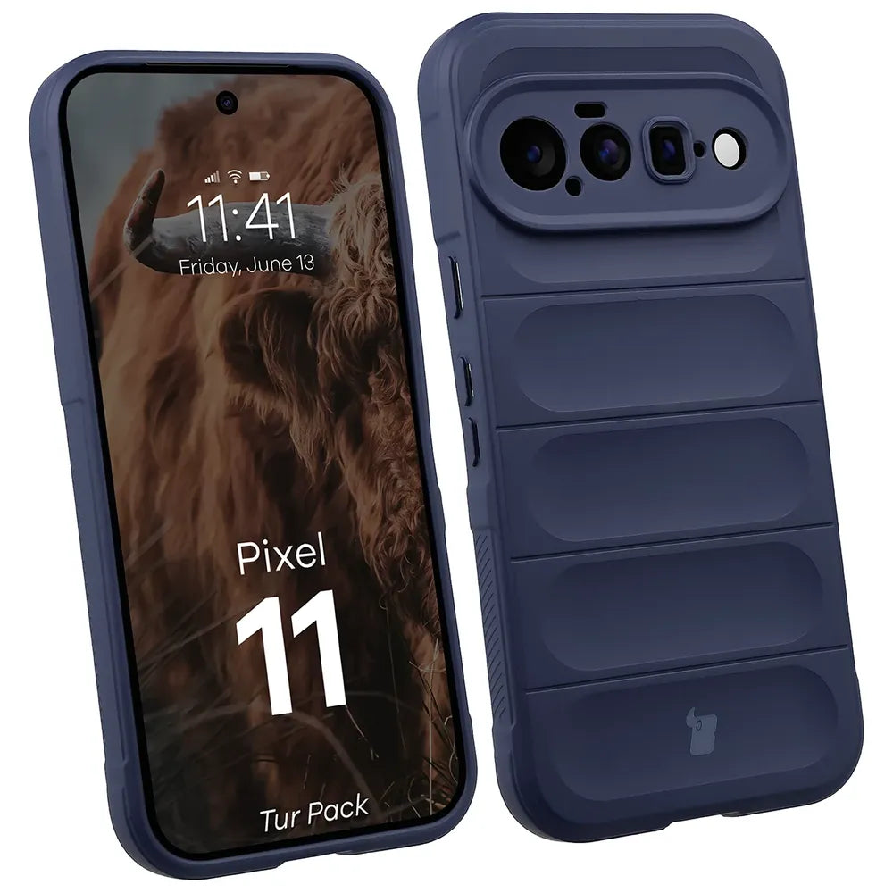 Robuste Handyhülle + gehärtetem Glas für Google Pixel 11, Bizon Tur Pack, Dunkelblau (3/10)