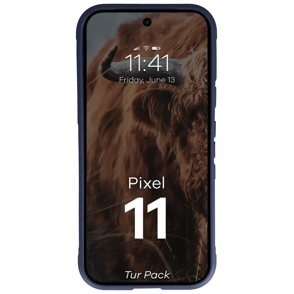 Robuste Handyhülle + gehärtetem Glas für Google Pixel 11, Bizon Tur Pack, Dunkelblau (6/10)