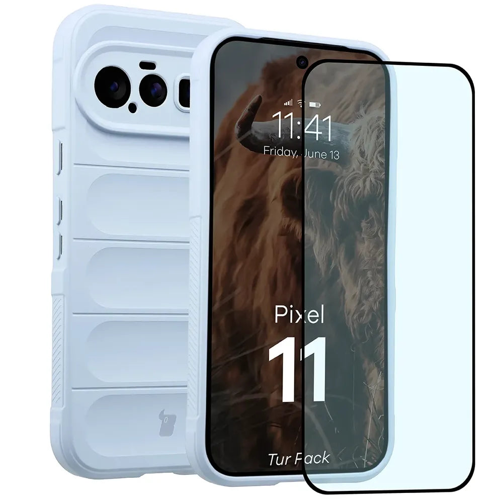 Robuste Handyhülle + gehärtetem Glas für Google Pixel 11, Bizon Tur Pack, Hellblau (1/10)