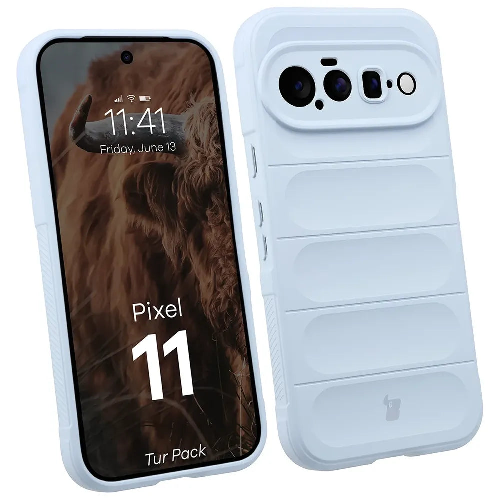 Robuste Handyhülle + gehärtetem Glas für Google Pixel 11, Bizon Tur Pack, Hellblau (3/10)