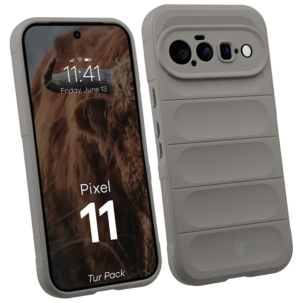 Robuste Handyhülle + gehärtetem Glas für Google Pixel 11, Bizon Tur Pack, Hellgrau (3/10)