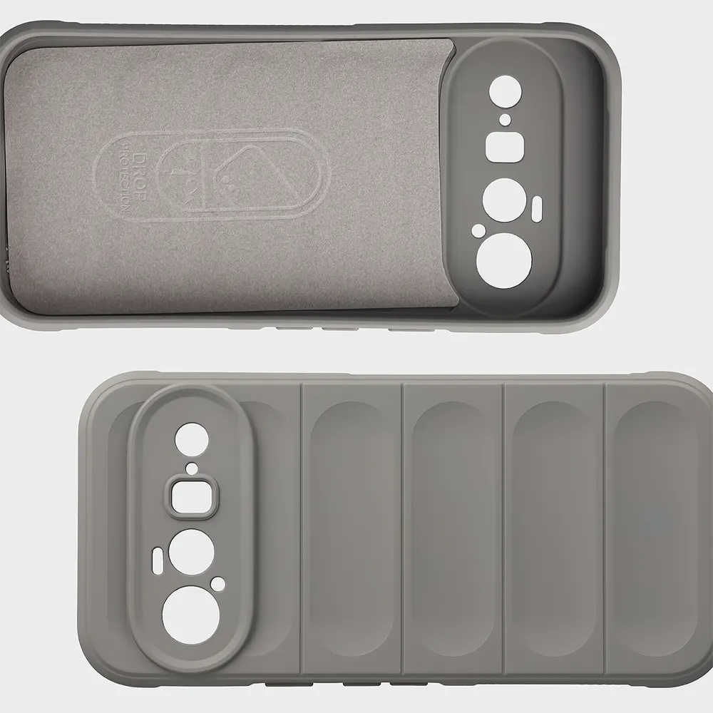 Robuste Handyhülle + gehärtetem Glas für Google Pixel 11, Bizon Tur Pack, Hellgrau (7/10)