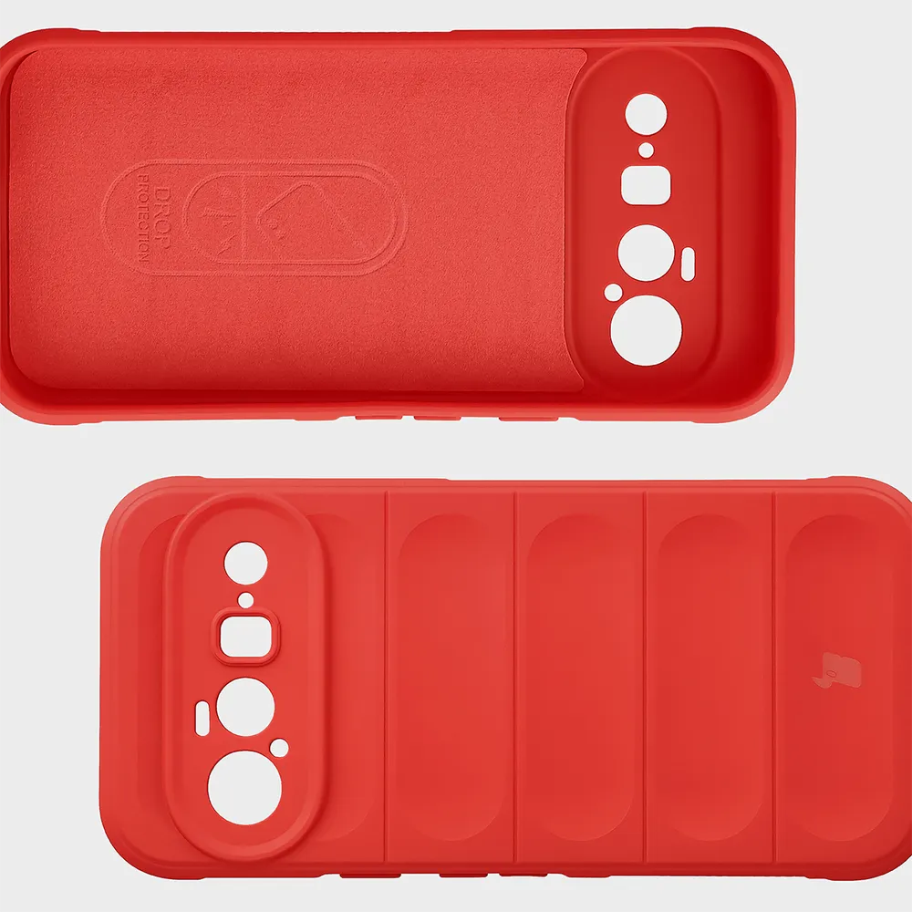 Robuste Handyhülle + gehärtetem Glas für Google Pixel 11, Bizon Tur Pack, Rot (7/10)