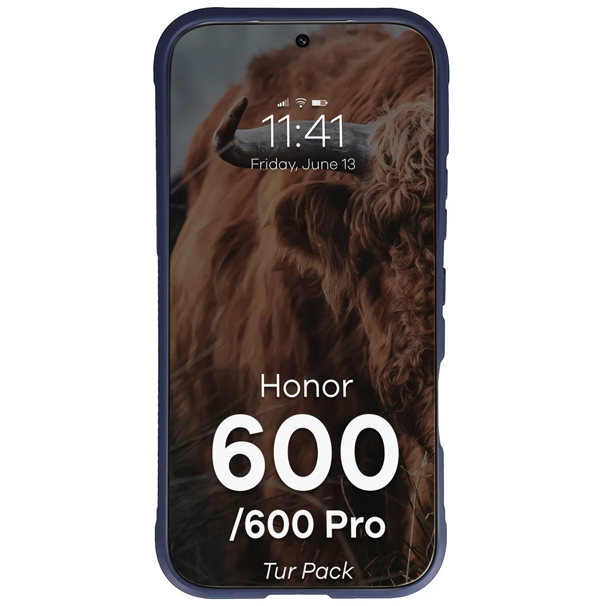 Robuste Handyhülle + gehärtetem Glas für Honor 600 5G / 600 Pro 5G, Bizon Tur Pack, Dunkelblau