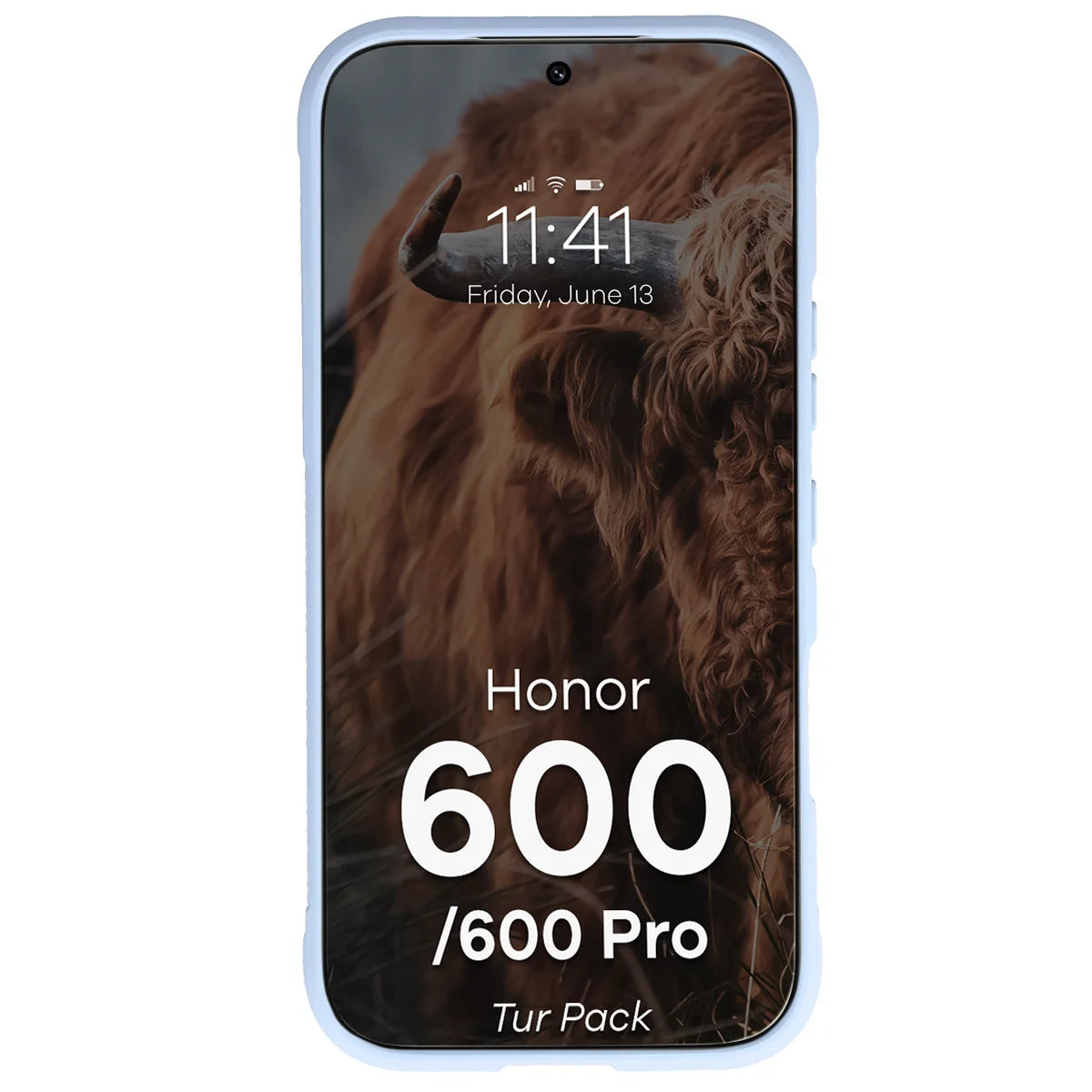Robuste Handyhülle + gehärtetem Glas für Honor 600 5G / 600 Pro 5G, Bizon Tur Pack, Hellblau