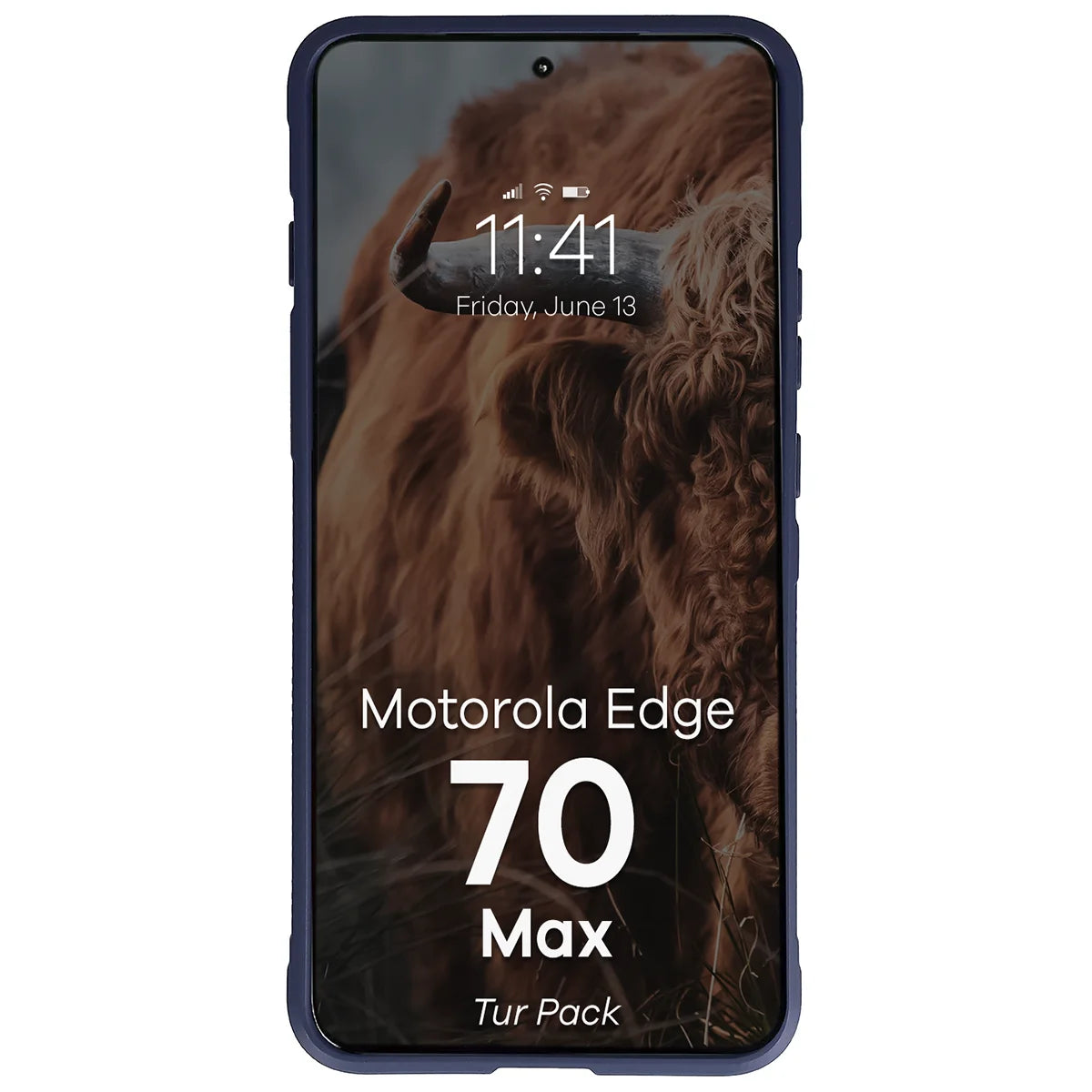 Robuste Handyhülle + gehärtetem Glas für Motorola Edge 70 Max, Bizon Tur Pack, Dunkelblau (6/10)