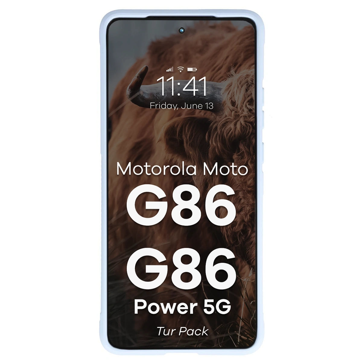 Robuste Handyhülle + gehärtetem Glas für Motorola Moto G86 5G / G86 Power 5G, Bizon Tur Pack, Hellblau