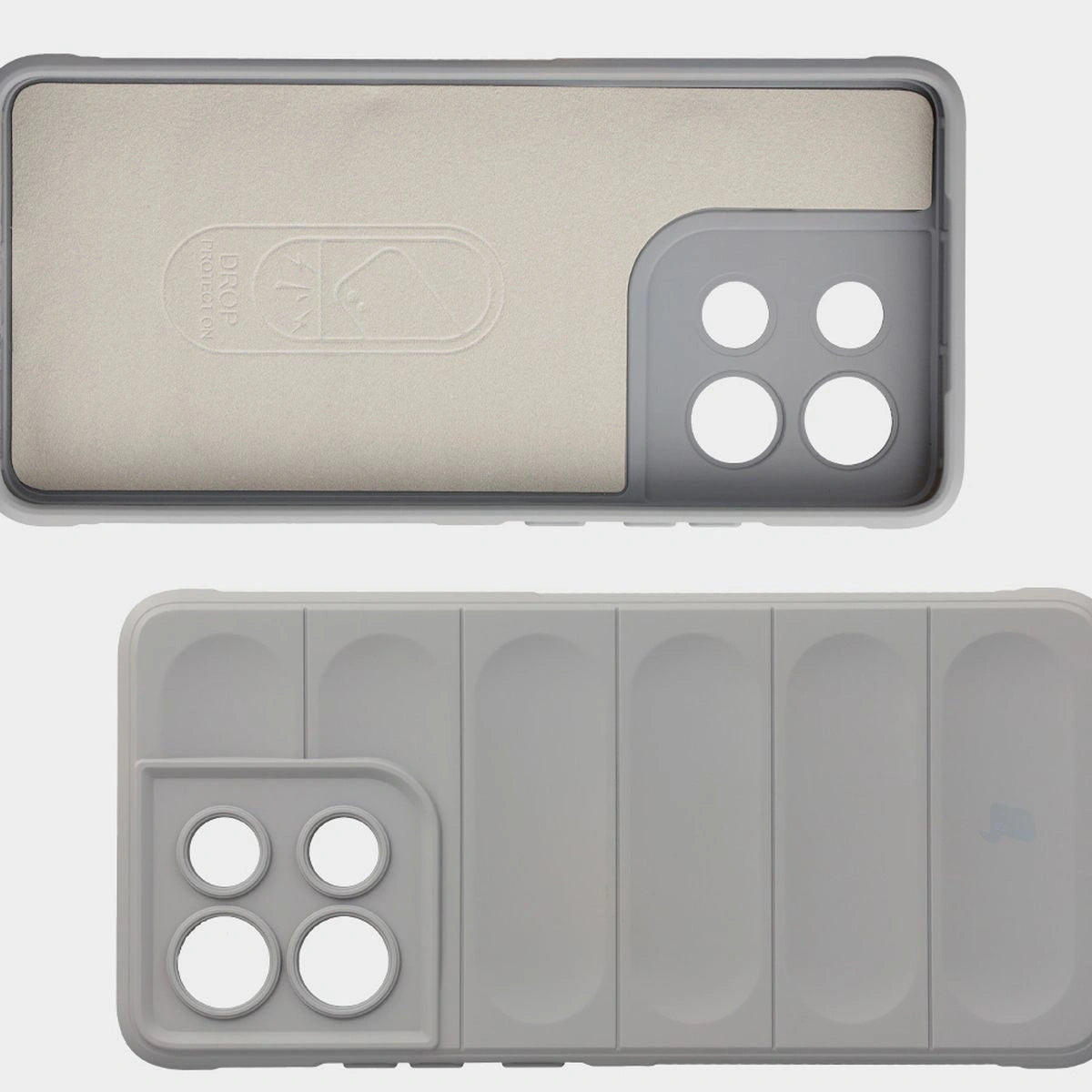 Robuste Handyhülle + gehärtetem Glas für Motorola Moto G86 5G / G86 Power 5G, Bizon Tur Pack, Hellgrau