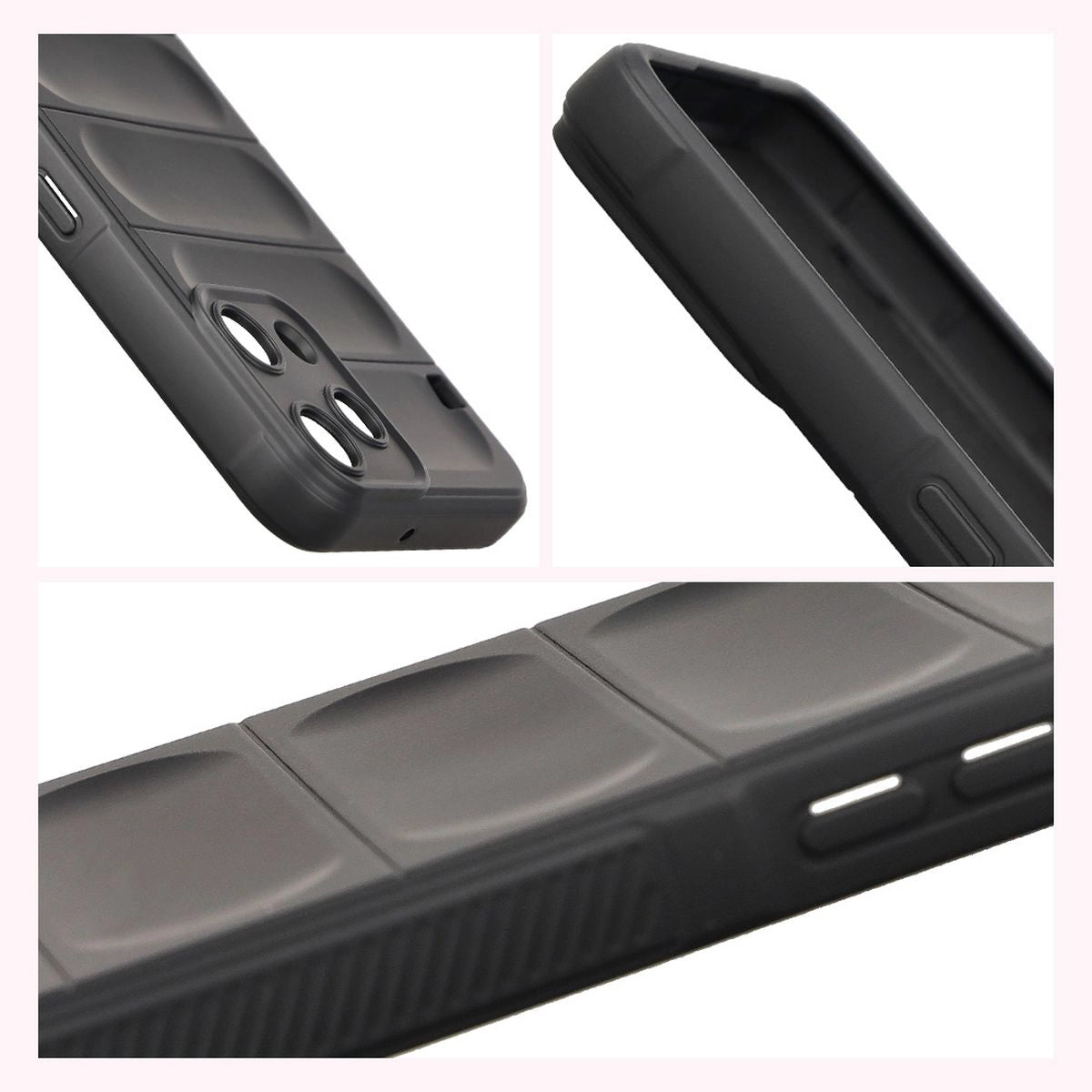 Robuste Handyhülle + gehärtetem Glas für Nothing Phone (3a) Lite, Bizon Tur Pack, Schwarz