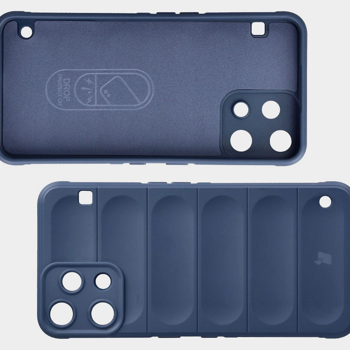 Robuste Handyhülle + gehärtetem Glas für Nothing Phone (3a) Lite, Bizon Tur Pack, Dunkelblau