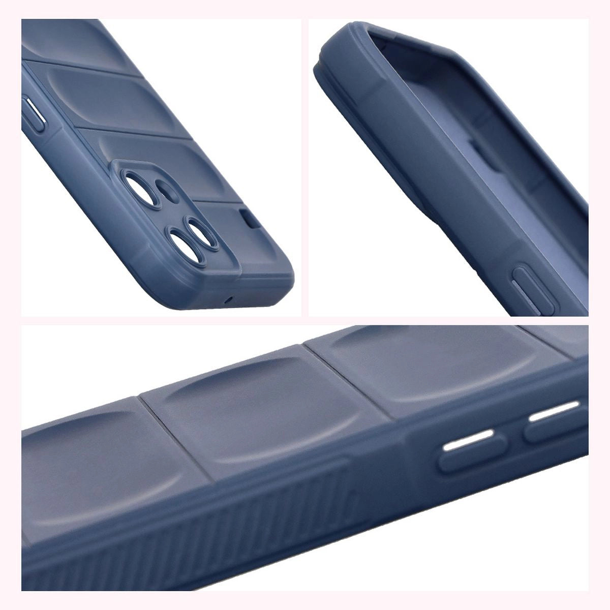 Robuste Handyhülle + gehärtetem Glas für Nothing Phone (3a) Lite, Bizon Tur Pack, Dunkelblau