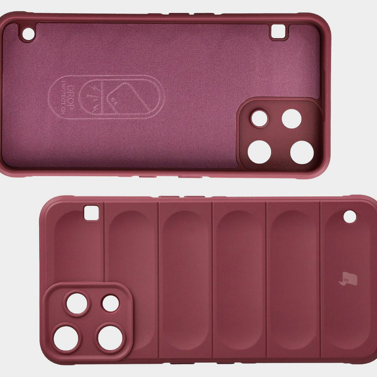 Robuste Handyhülle + gehärtetem Glas für Nothing Phone (3a) Lite, Bizon Tur Pack, Burgunderrot
