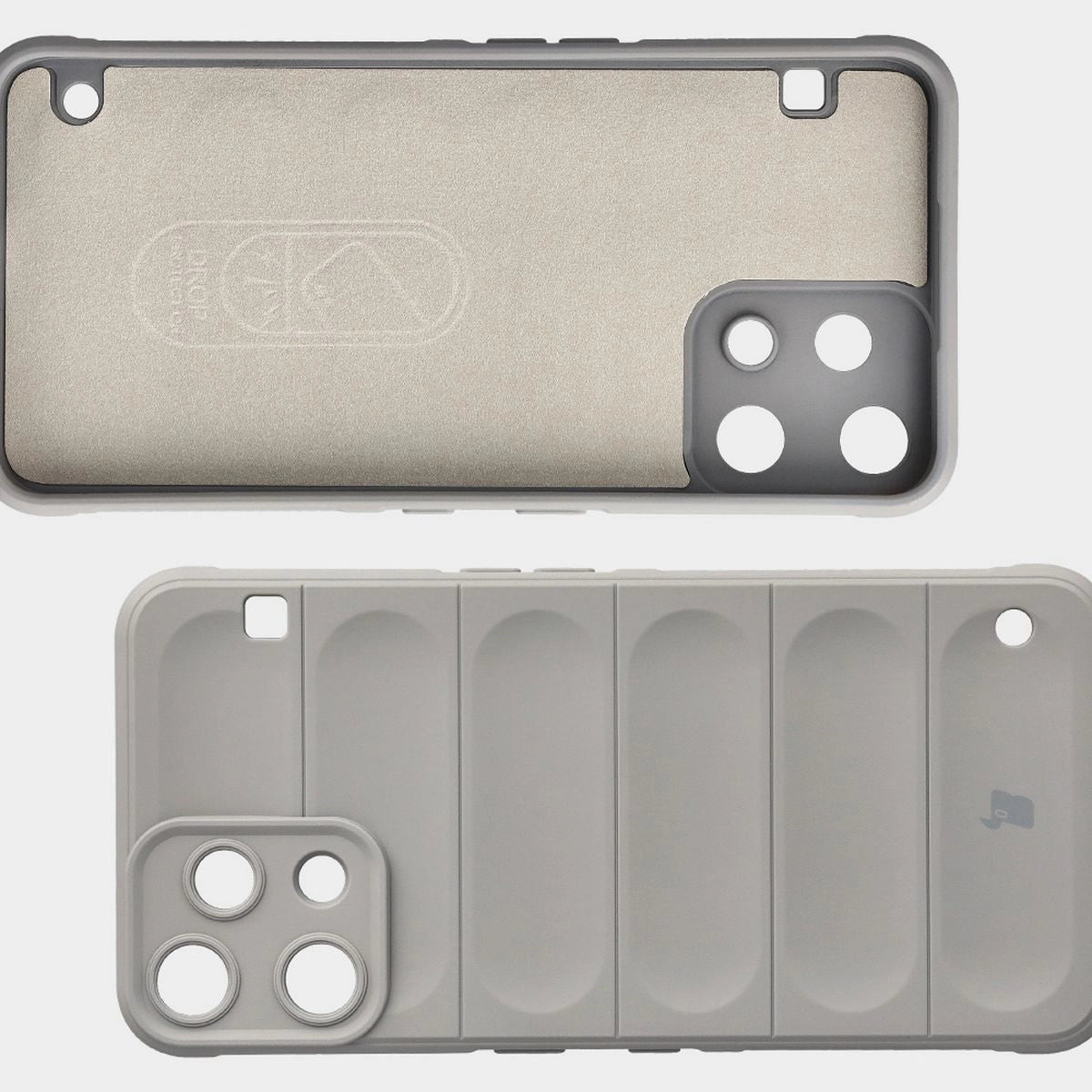 Robuste Handyhülle + gehärtetem Glas für Nothing Phone (3a) Lite, Bizon Tur Pack, Hellgrau