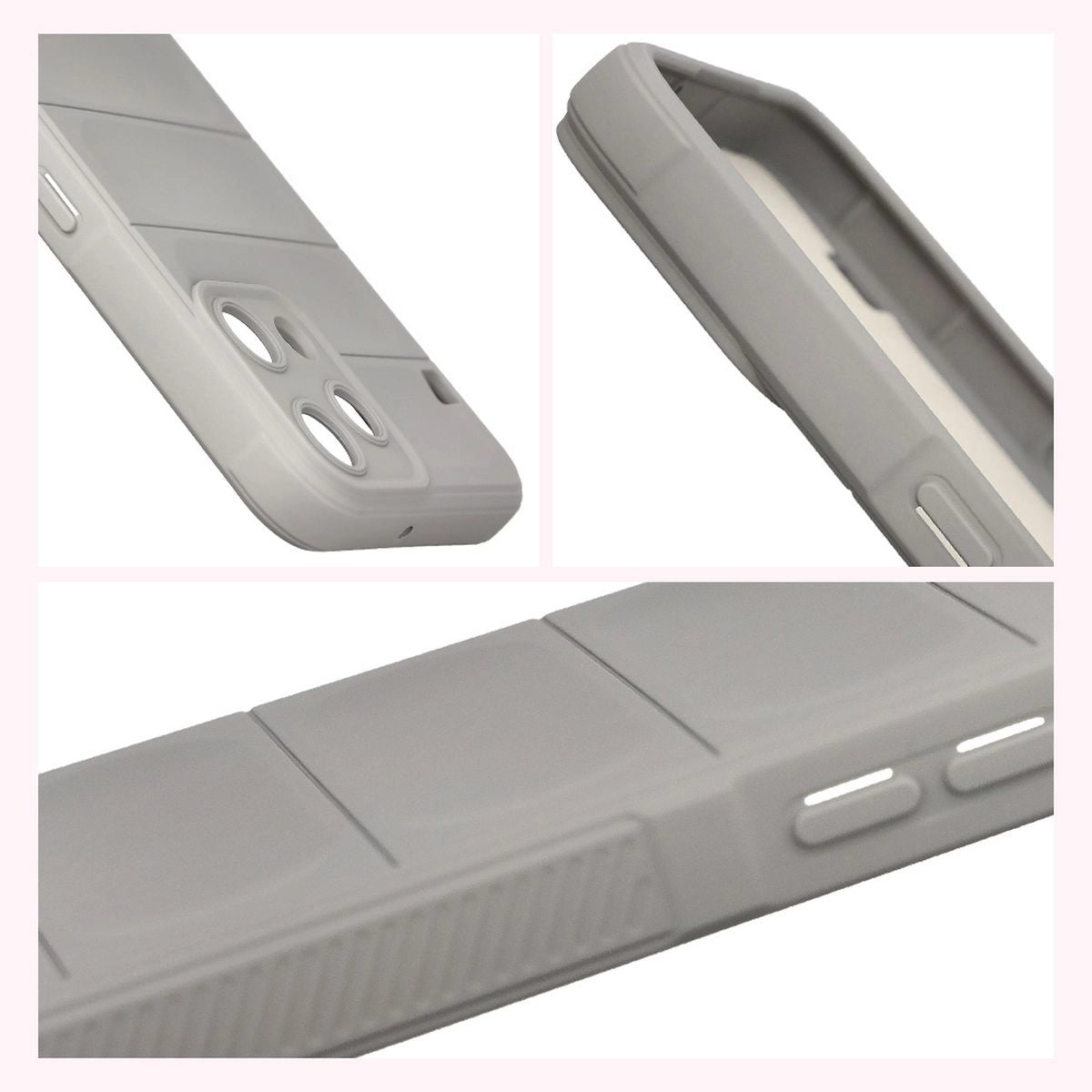 Robuste Handyhülle + gehärtetem Glas für Nothing Phone (3a) Lite, Bizon Tur Pack, Hellgrau