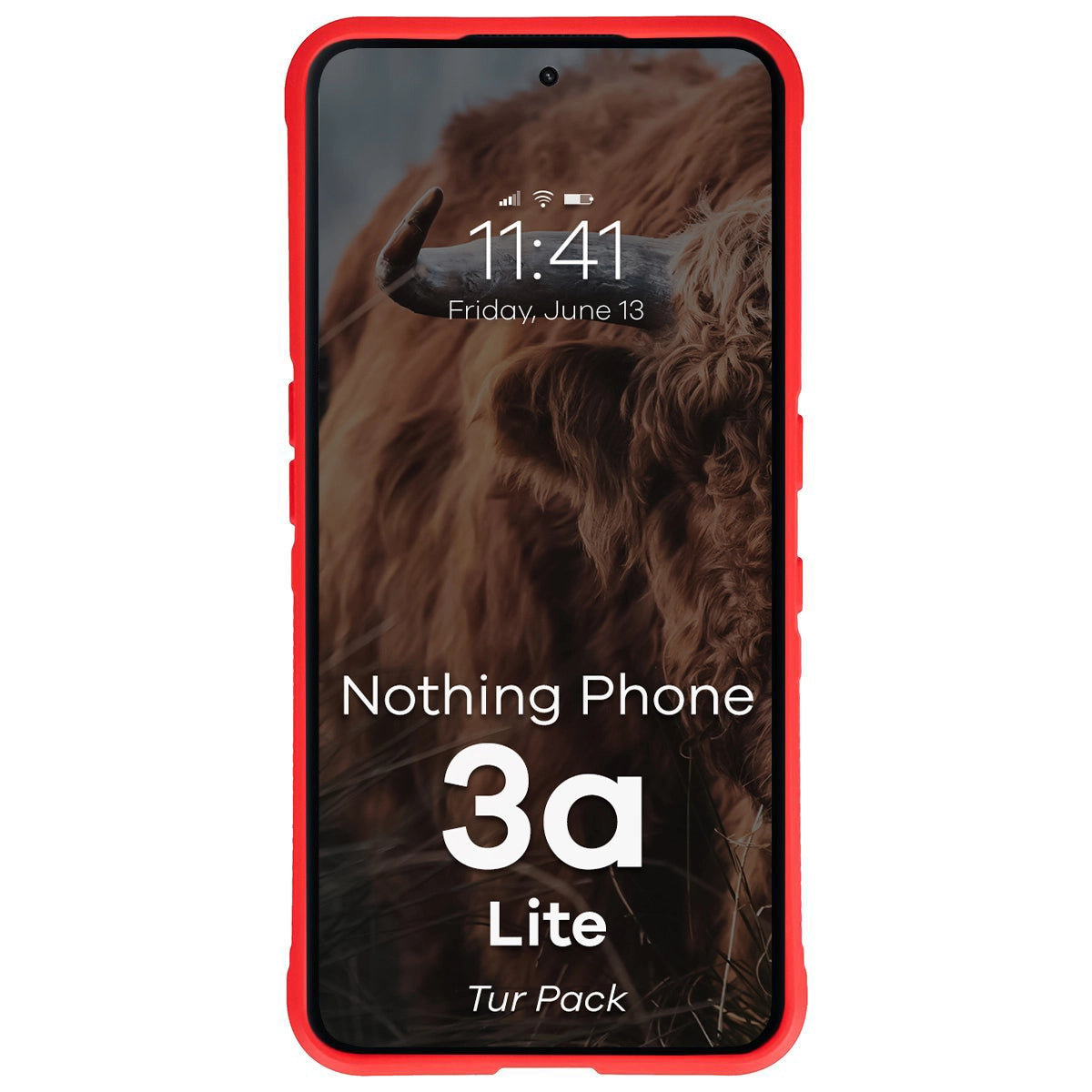 Robuste Handyhülle + gehärtetem Glas für Nothing Phone (3a) Lite, Bizon Tur Pack, Rot