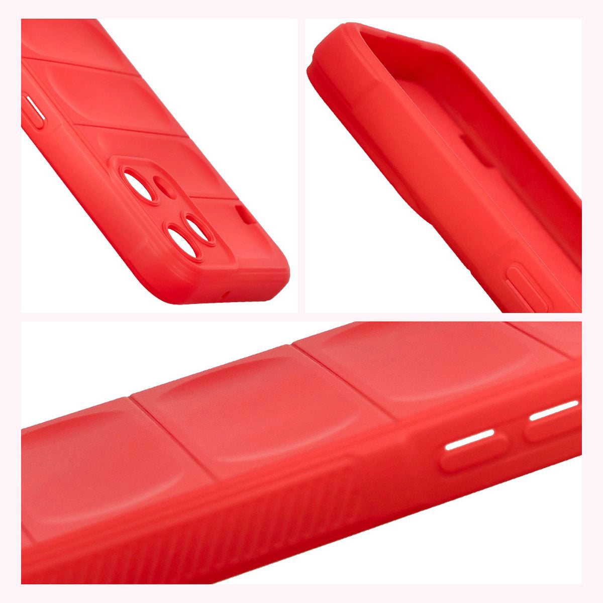 Robuste Handyhülle + gehärtetem Glas für Nothing Phone (3a) Lite, Bizon Tur Pack, Rot
