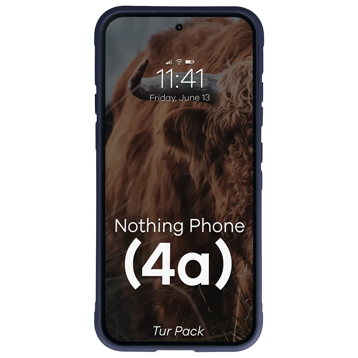 Robuste Handyhülle + gehärtetem Glas für Nothing Phone (4a), Bizon Tur Pack, Dunkelblau