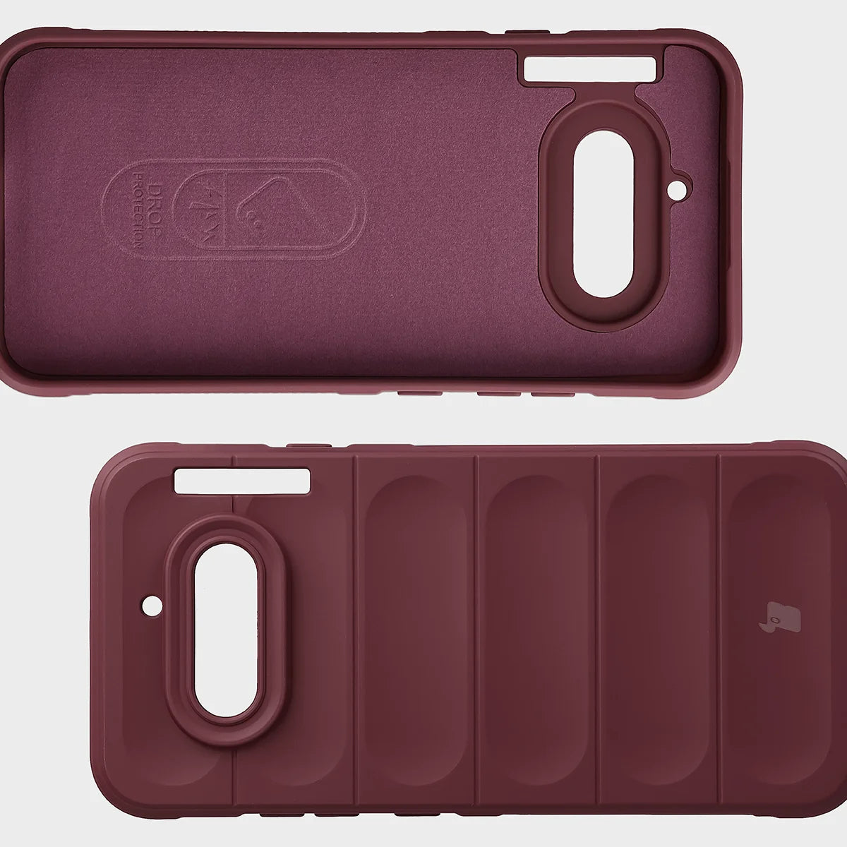 Robuste Handyhülle + gehärtetem Glas für Nothing Phone (4a), Bizon Tur Pack, Burgunderrot