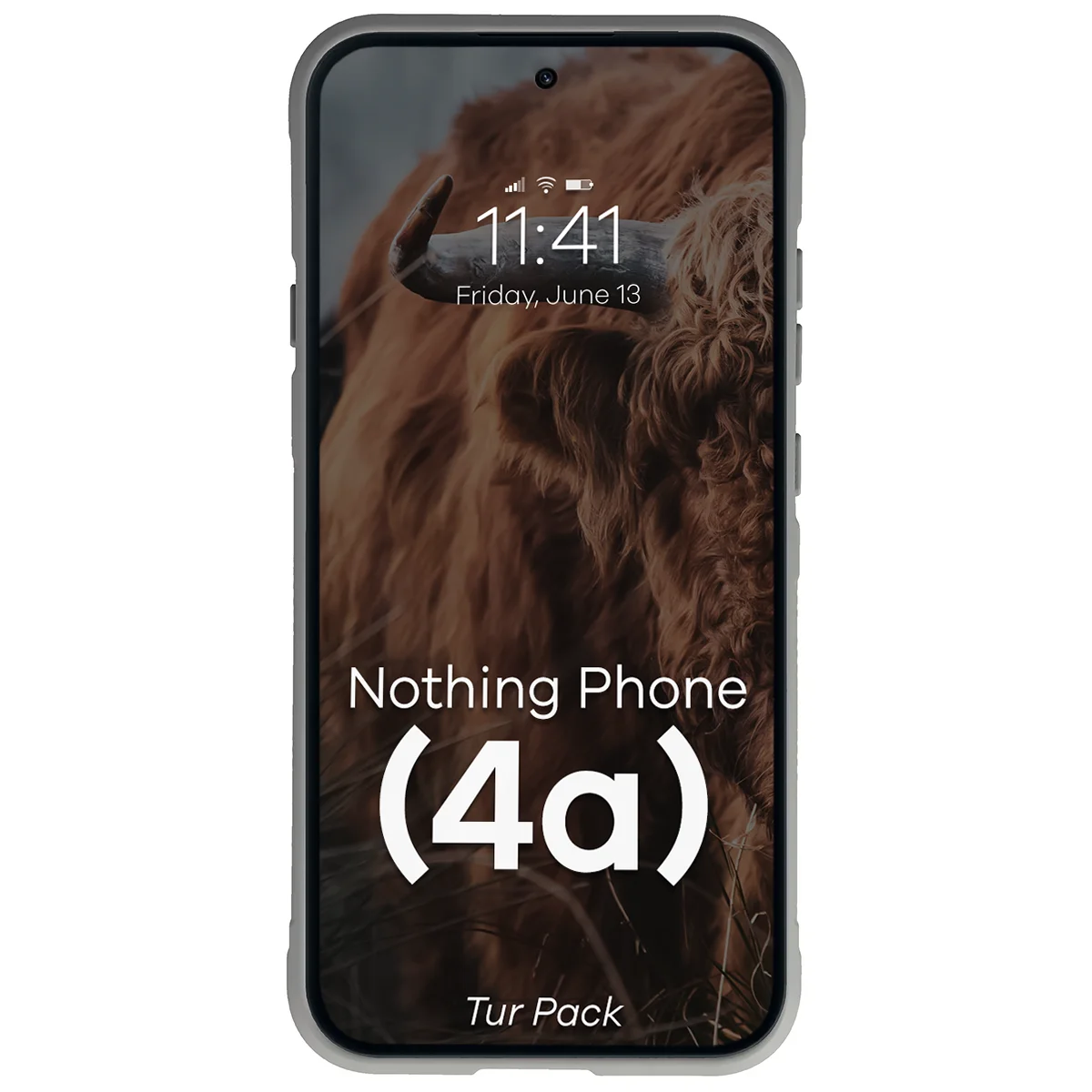 Robuste Handyhülle + gehärtetem Glas für Nothing Phone (4a), Bizon Tur Pack, Hellgrau