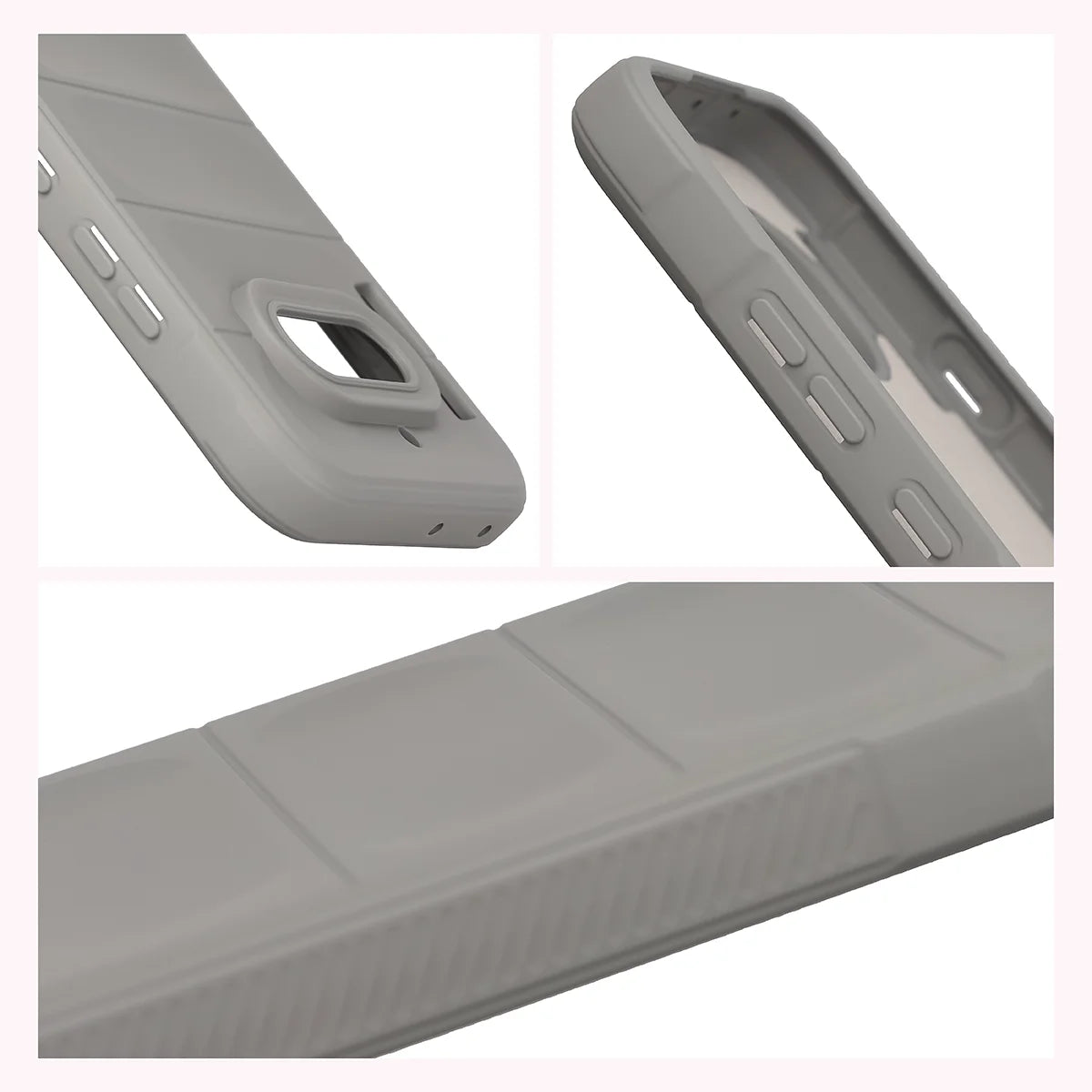 Robuste Handyhülle + gehärtetem Glas für Nothing Phone (4a), Bizon Tur Pack, Hellgrau
