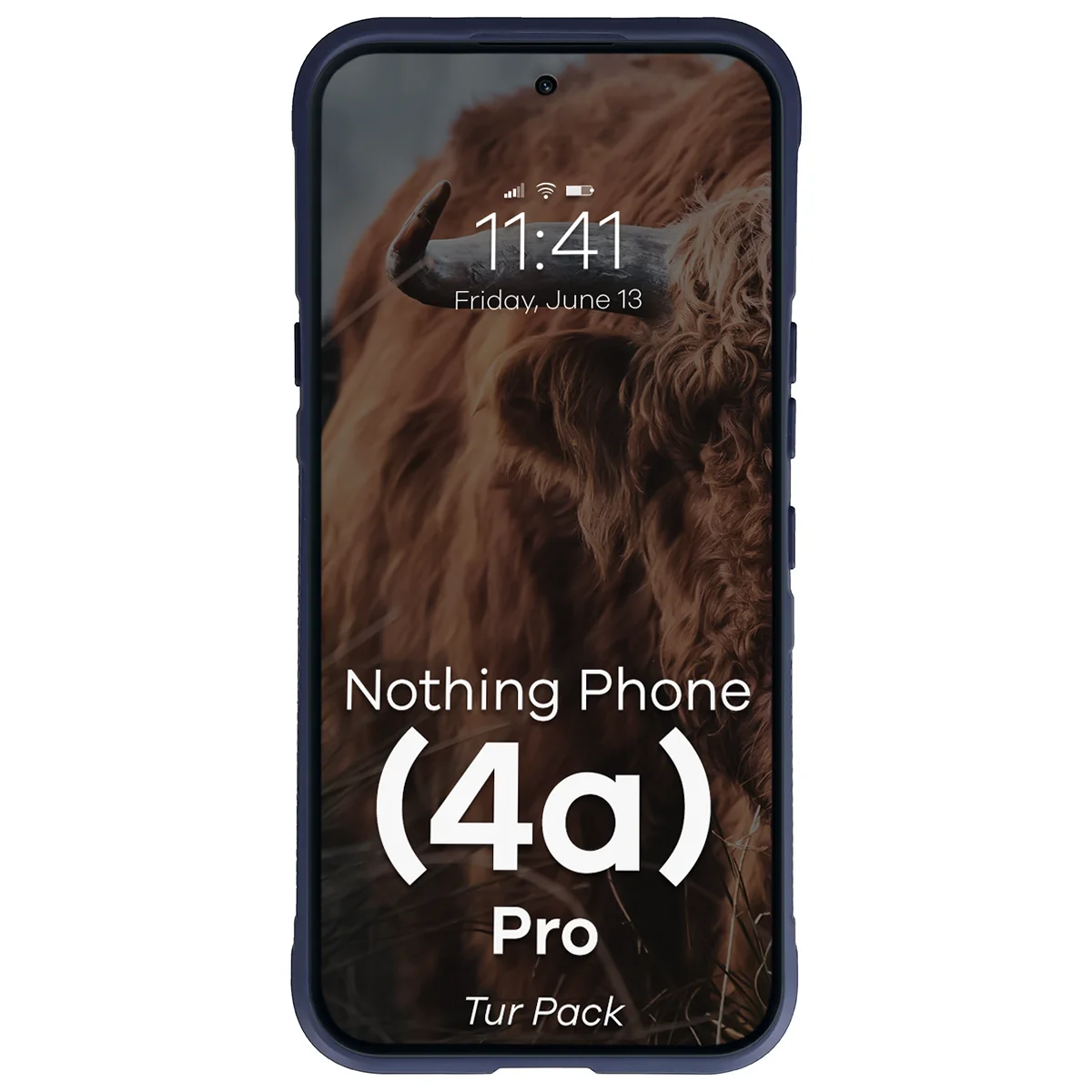 Robuste Handyhülle + gehärtetem Glas für Nothing Phone (4a) Pro, Bizon Tur Pack, Dunkelblau