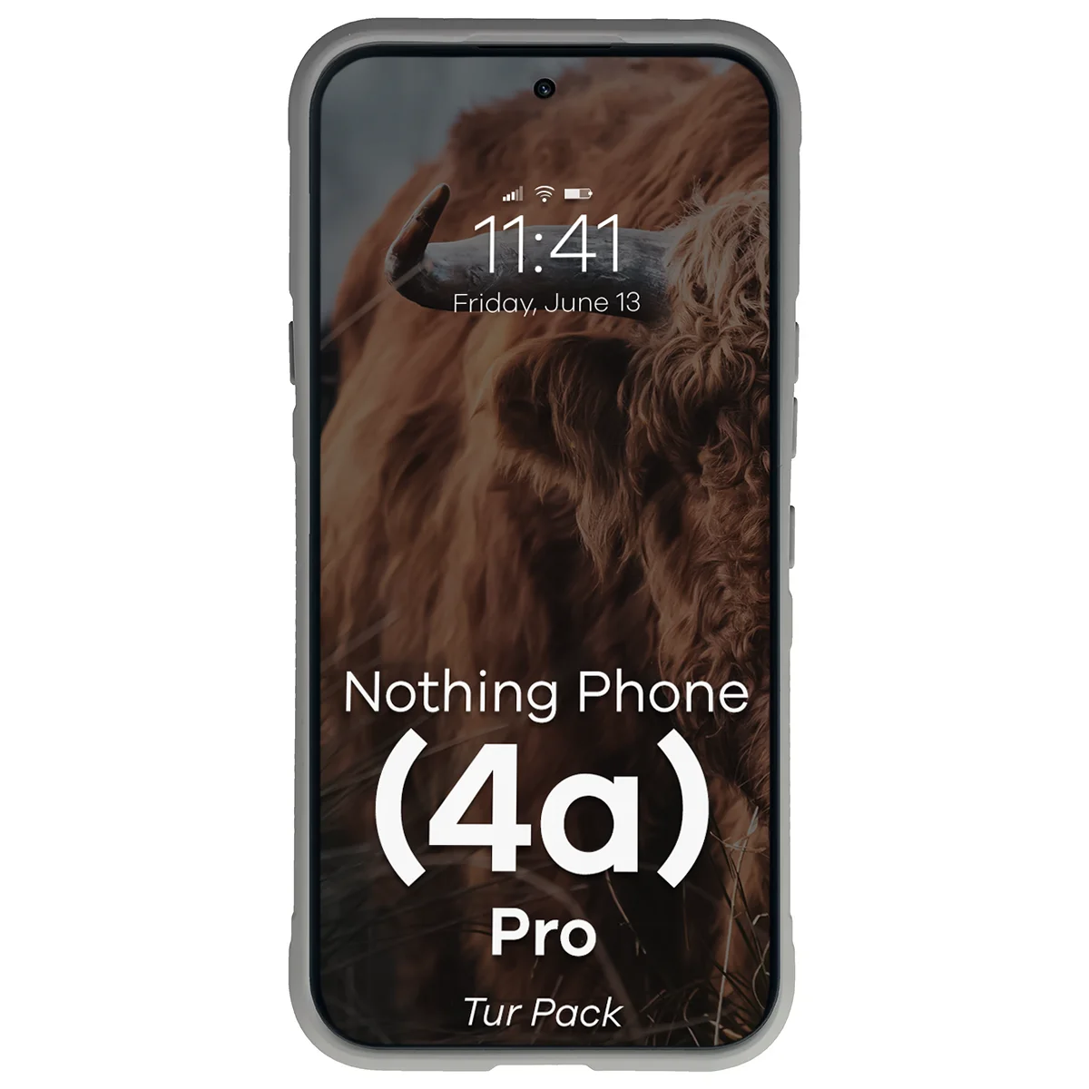 Robuste Handyhülle + gehärtetem Glas für Nothing Phone (4a) Pro, Bizon Tur Pack, Hellgrau