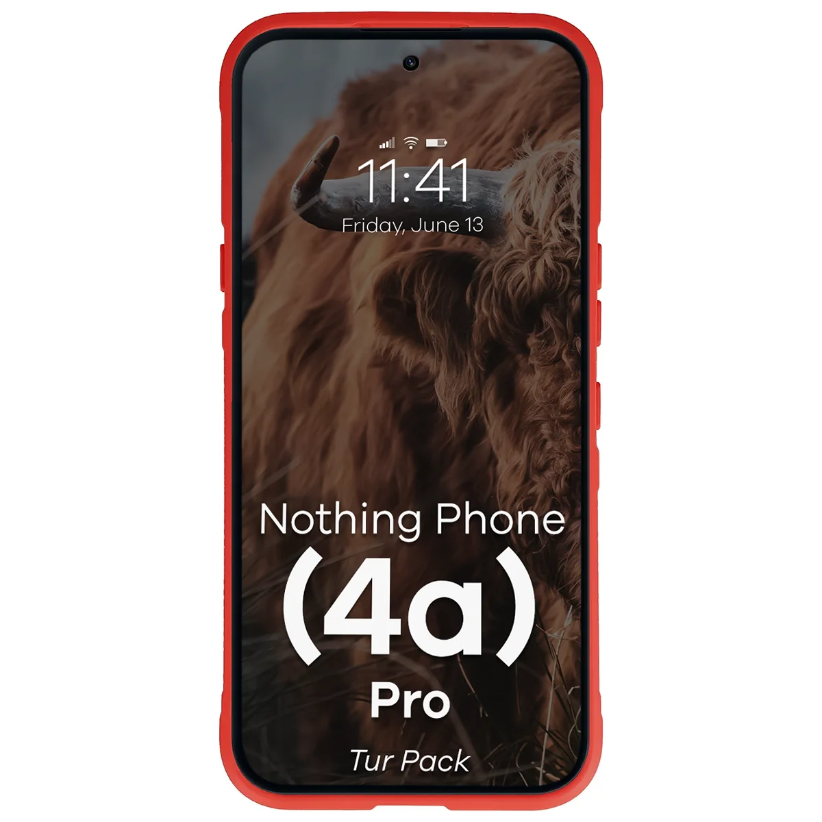 Robuste Handyhülle + gehärtetem Glas für Nothing Phone (4a) Pro, Bizon Tur Pack, Rot