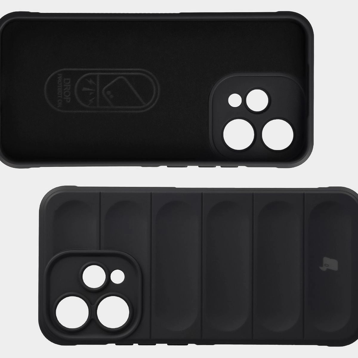 Robuste Handyhülle + gehärtetem Glas für Oppo Reno 15, Bizon Tur Pack, Schwarz