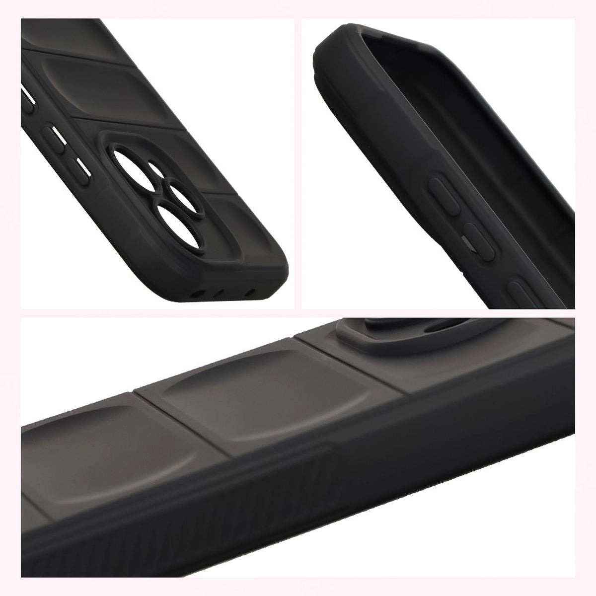 Robuste Handyhülle + gehärtetem Glas für Oppo Reno 15, Bizon Tur Pack, Schwarz
