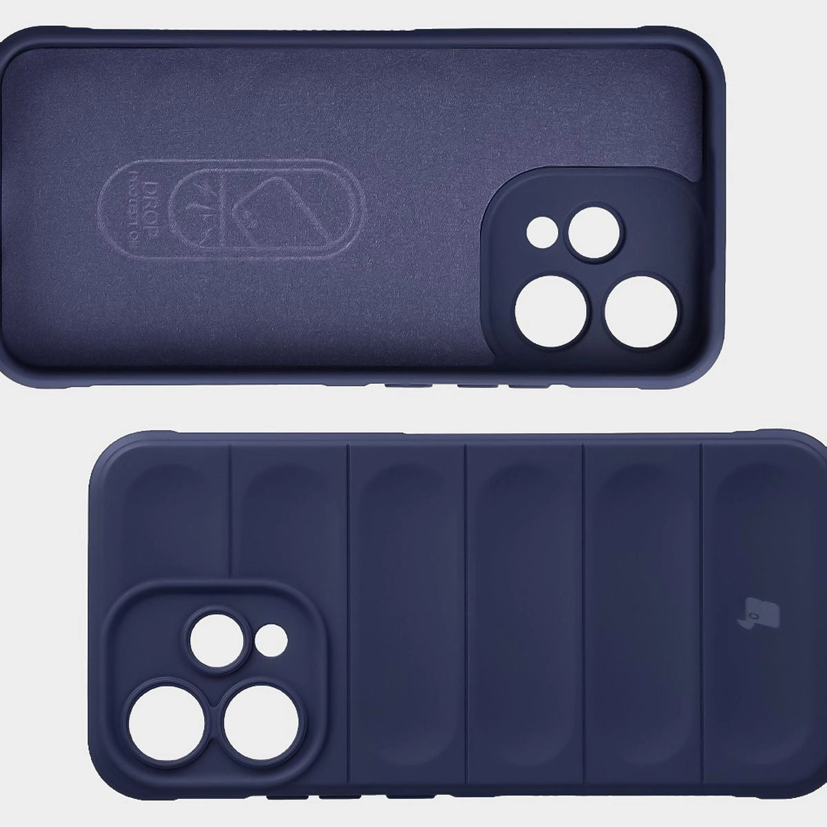 Robuste Handyhülle + gehärtetem Glas für Oppo Reno 15, Bizon Tur Pack, Dunkelblau