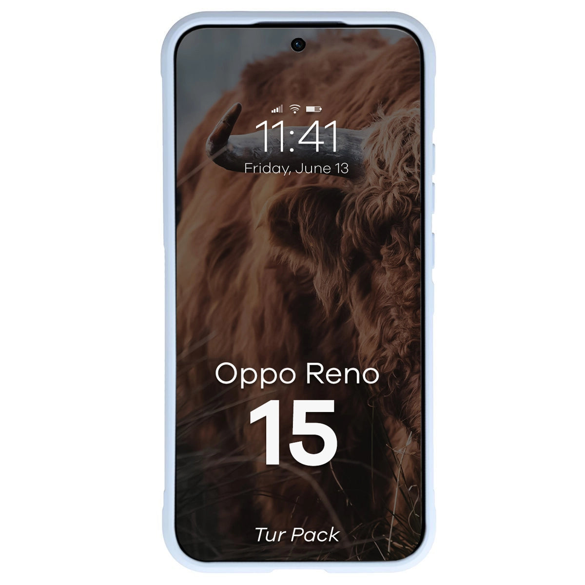 Robuste Handyhülle + gehärtetem Glas für Oppo Reno 15, Bizon Tur Pack, Hellblau