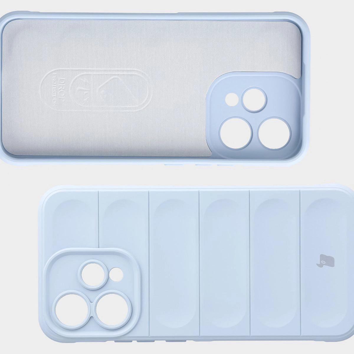 Robuste Handyhülle + gehärtetem Glas für Oppo Reno 15, Bizon Tur Pack, Hellblau