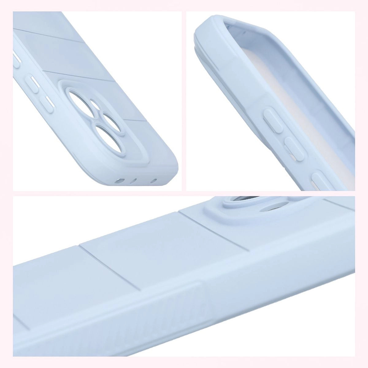 Robuste Handyhülle + gehärtetem Glas für Oppo Reno 15, Bizon Tur Pack, Hellblau