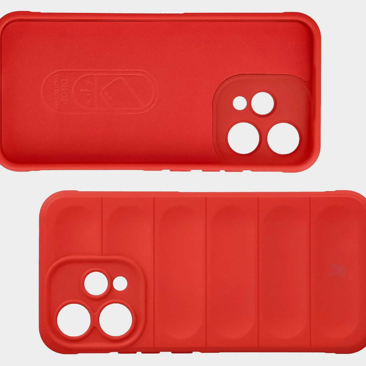 Robuste Handyhülle + gehärtetem Glas für Oppo Reno 15, Bizon Tur Pack, Rot