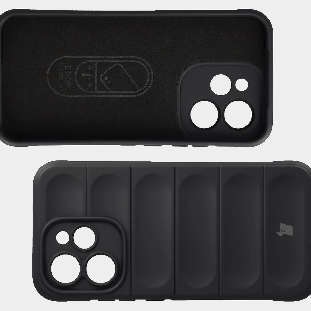 Robuste Handyhülle + gehärtetem Glas für Oppo Reno 15 Pro, Bizon Tur Pack, Schwarz