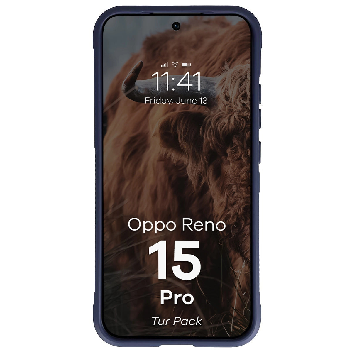 Robuste Handyhülle + gehärtetem Glas für Oppo Reno 15 Pro, Bizon Tur Pack, Dunkelblau